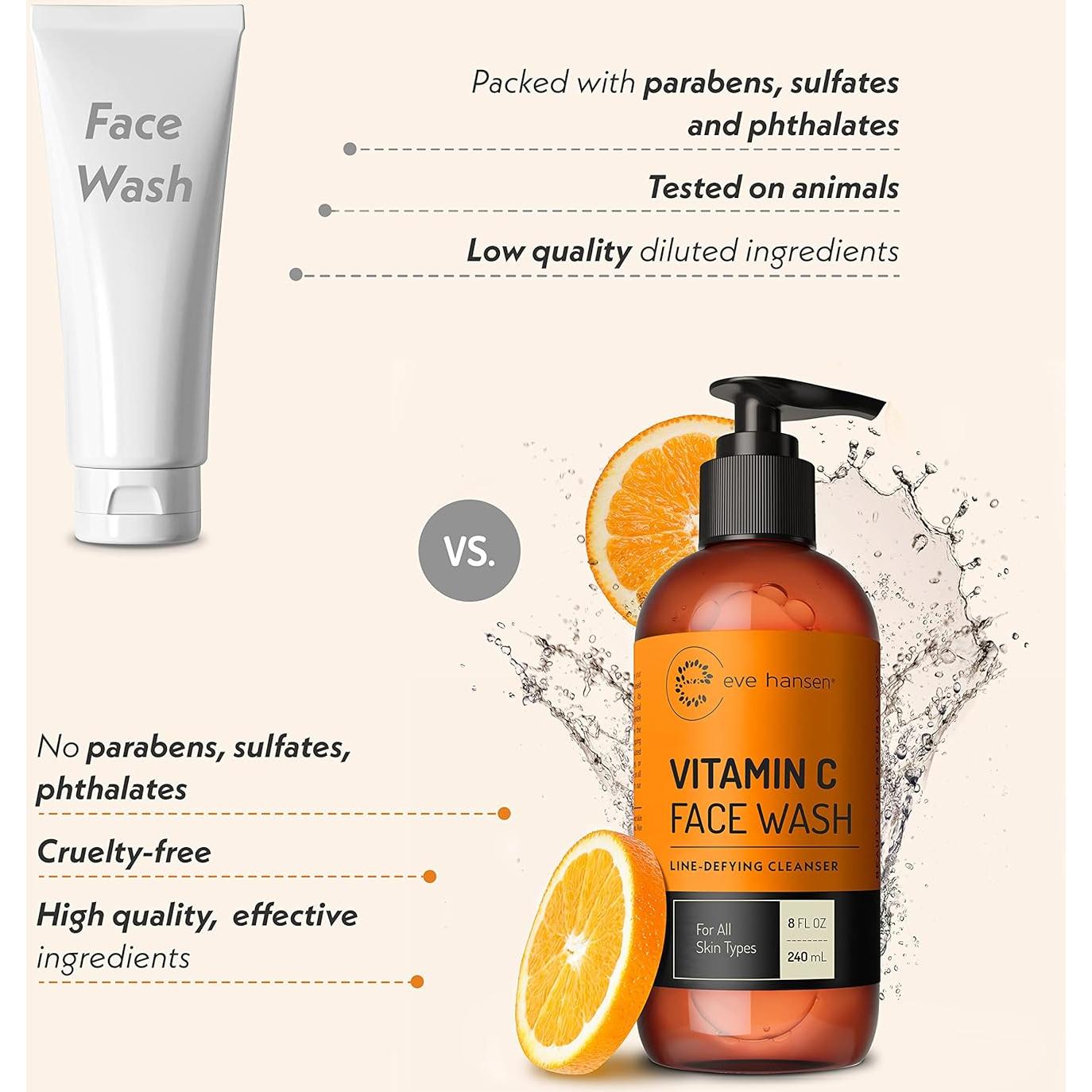 Crema Nocturna y Limpiador Facial Vitamina C Eve Hansen