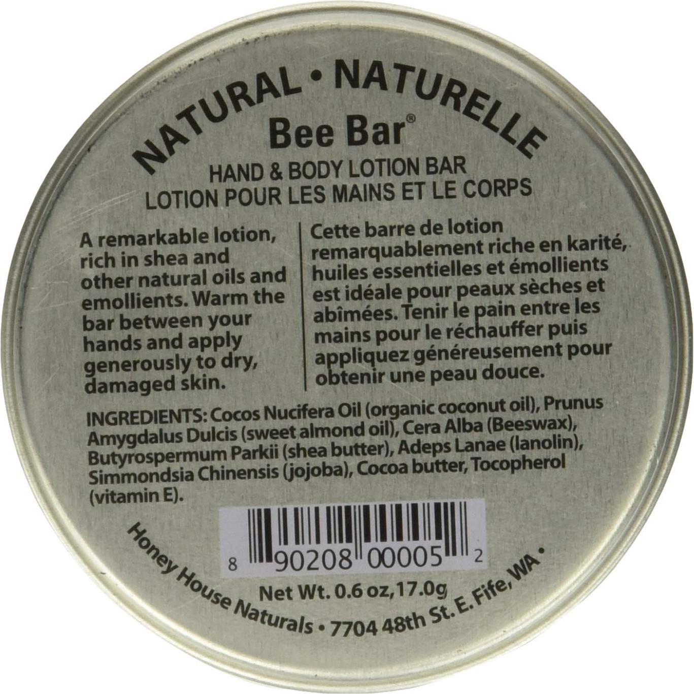 Loción en Barra Sólida Honey House Naturals 17g Natural