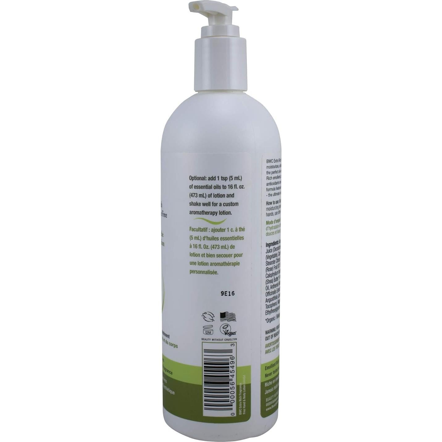 Loción Hidratante Sin Fragancia BWC 473 ml - Cuidado Natural