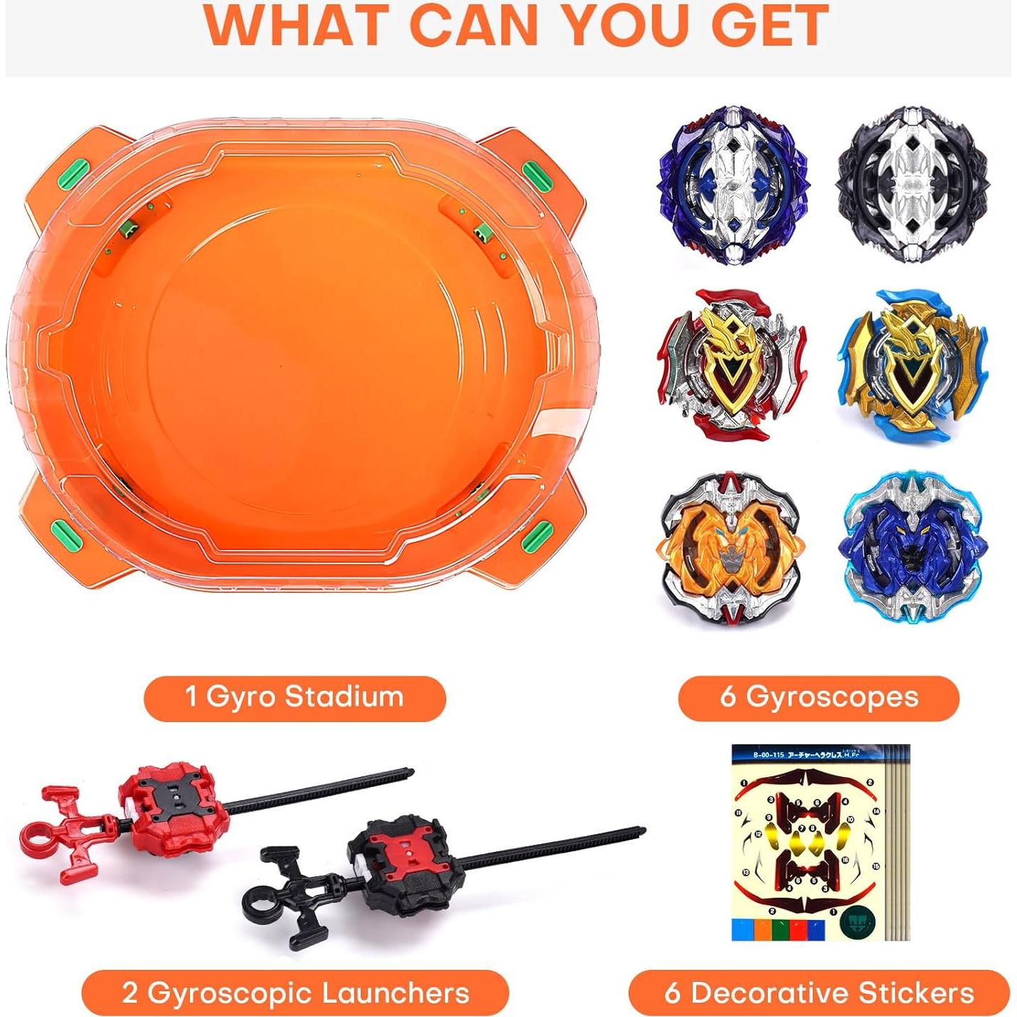 Juego de Tops de Batalla COCOFOX 6 Piezas con Estadio