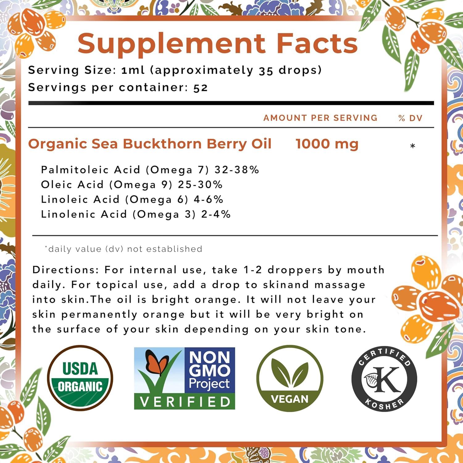 Aceite de Baya de Espino Cerval de Mar SeabuckWonders 52 mL