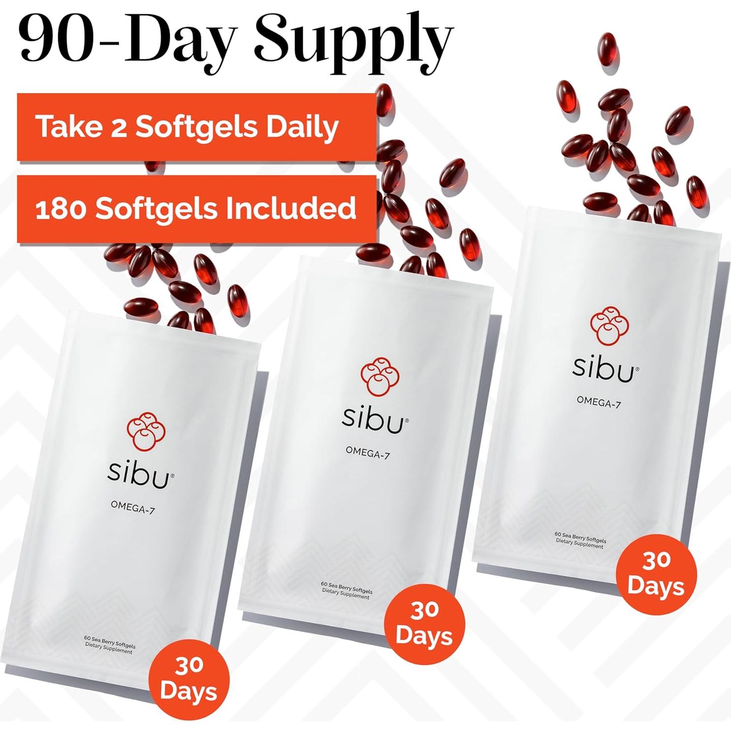 Suplemento Omega-7 Sibu 180 cápsulas - Aceite Espino del Mar