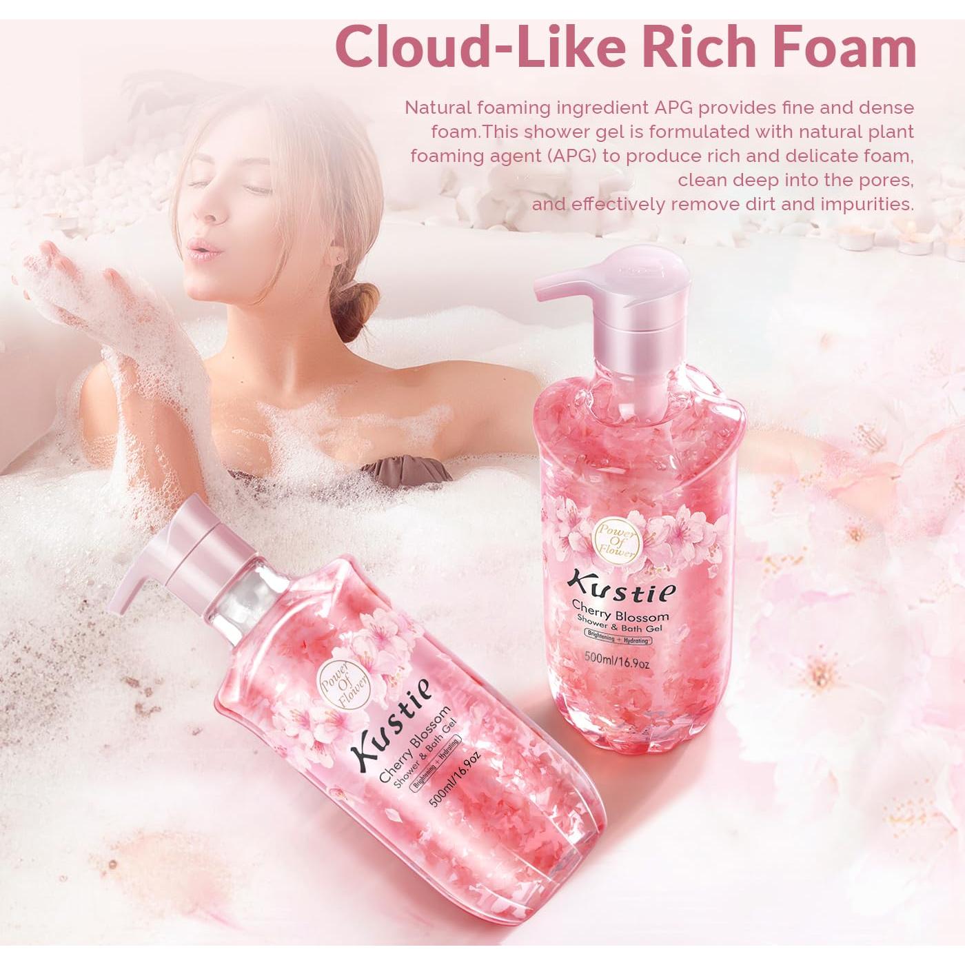 Gel de Ducha Kustie 500ml Flor de Cerezo con Niacinamida