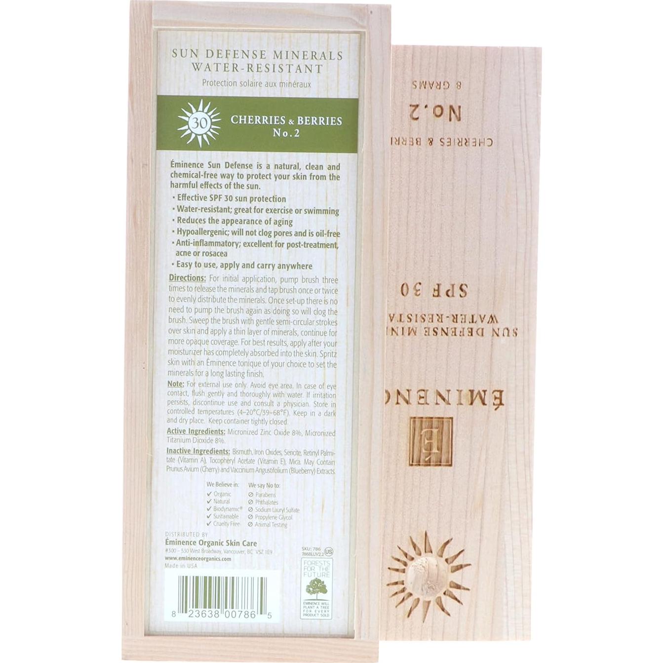 Defensores Solares Orgánicos Eminence SPF30 Cerezas y Berries 45g