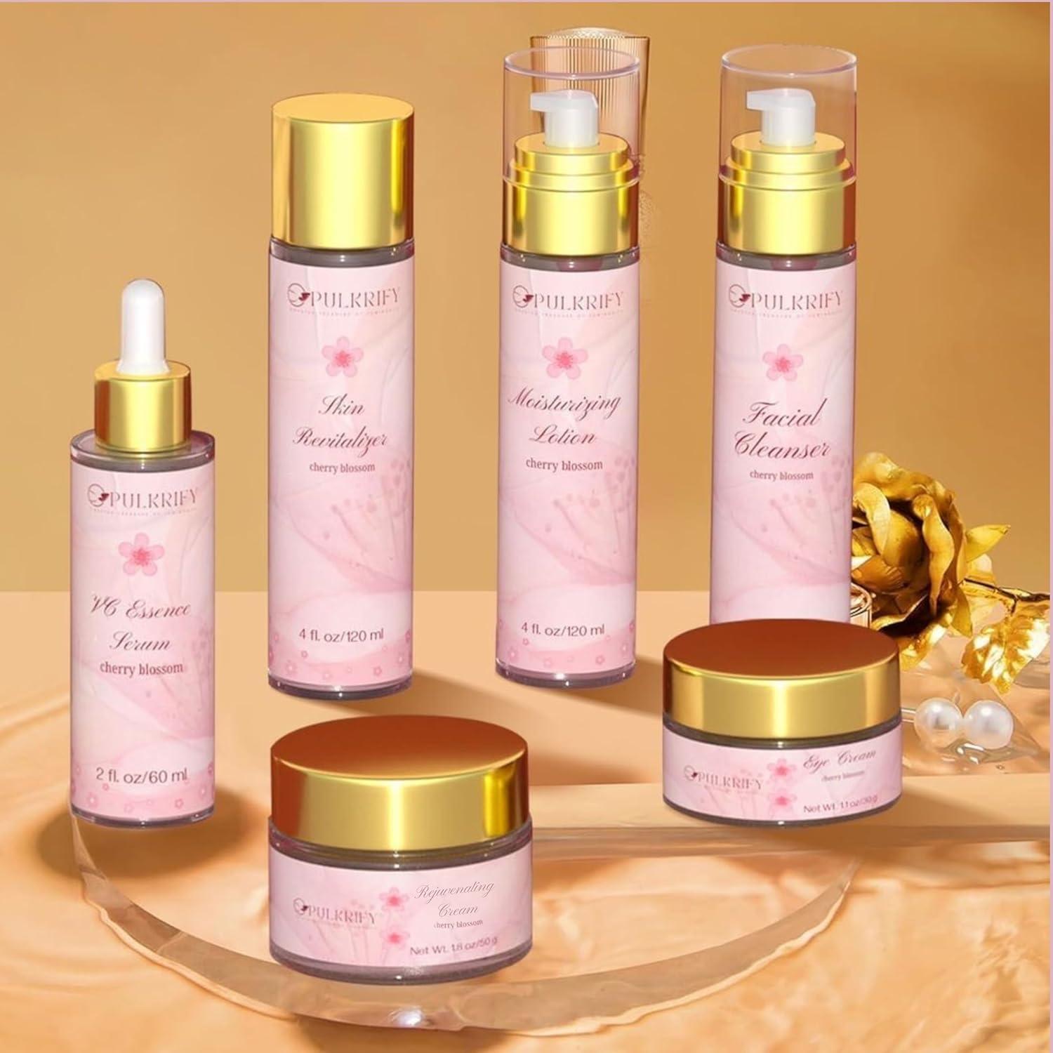 Juego de Cuidado Facial Pulkrify 6 Piezas Flor de Cerezo