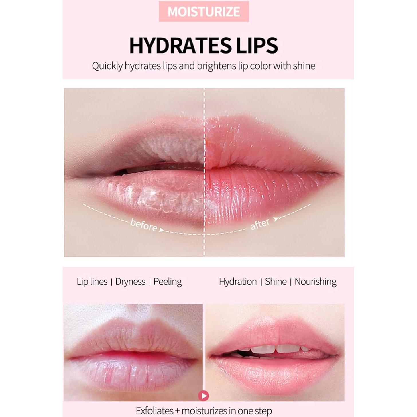 30 Mascarillas Hidratantes para Labios Qawnfy - Miel, Cereza, Aloe Vera