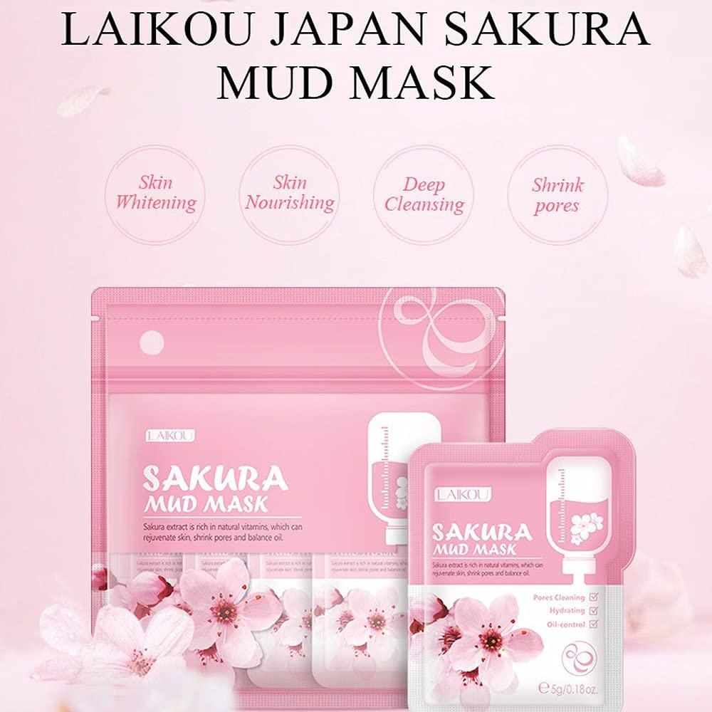 Mascarilla Facial de Barro Sakura BEUKING 7 Pcs Hidratante