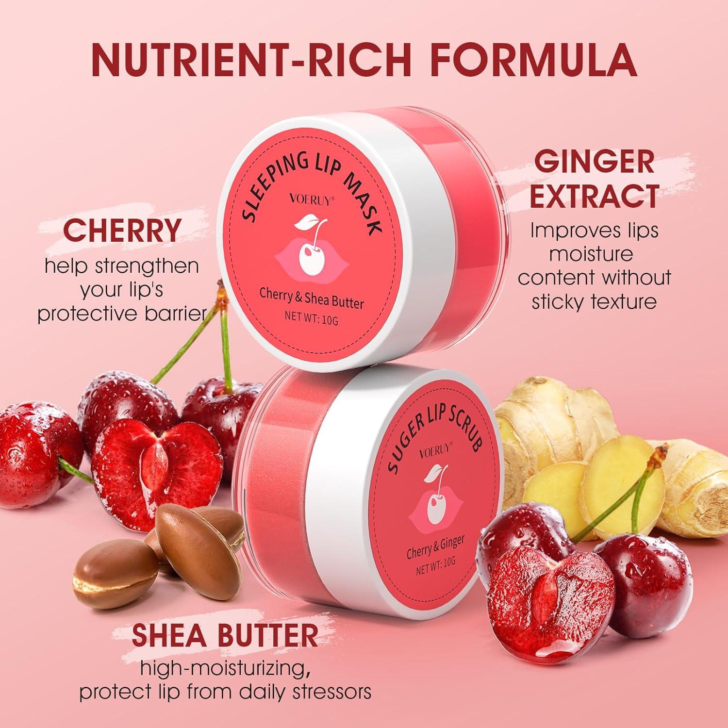 Juego de Exfoliante y Mascarilla Labial VOERUY Cereza 10g x2