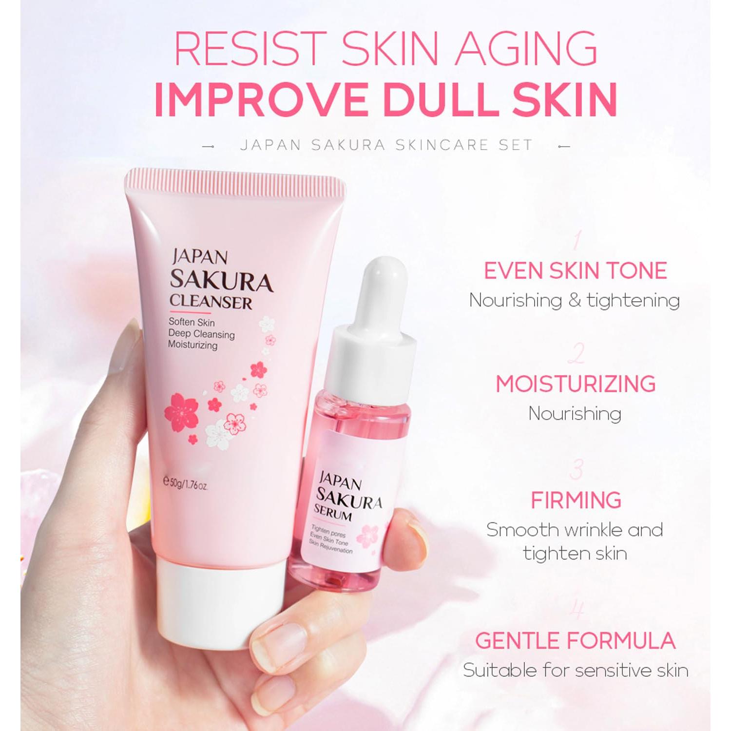 Kit de Cuidado de la Piel JAPAN SAKURA 4 Piezas Hidratante