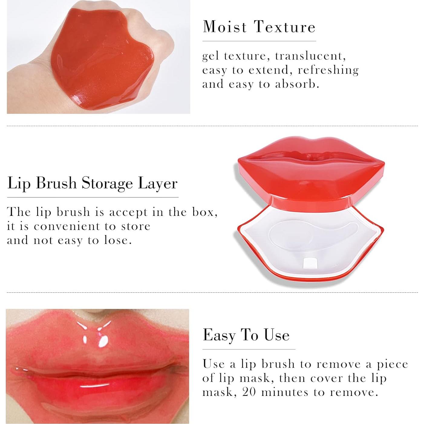 20 Mascarillas Labiales Hidratantes FREEORR de Cereza Roja