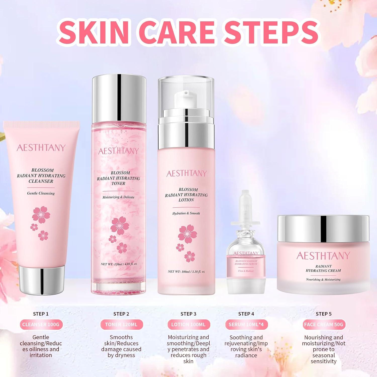 Juego de Cuidado de la Piel AESTHTANY 8 Piezas Hidratante