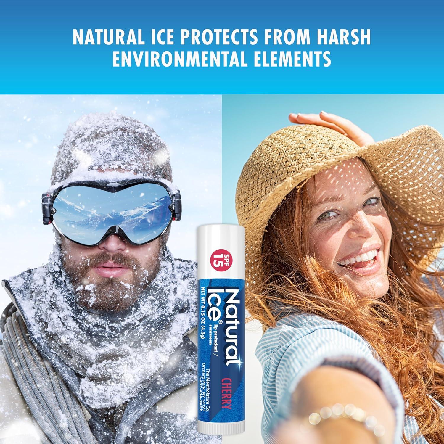 Bálsamo Labial Natural Ice Cereza - SPF 15, 12 Unidades