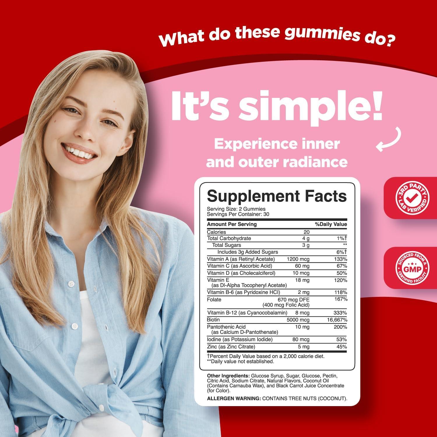 Gomitas de Biotina Phytoral 5000 mcg para Cabello y Uñas