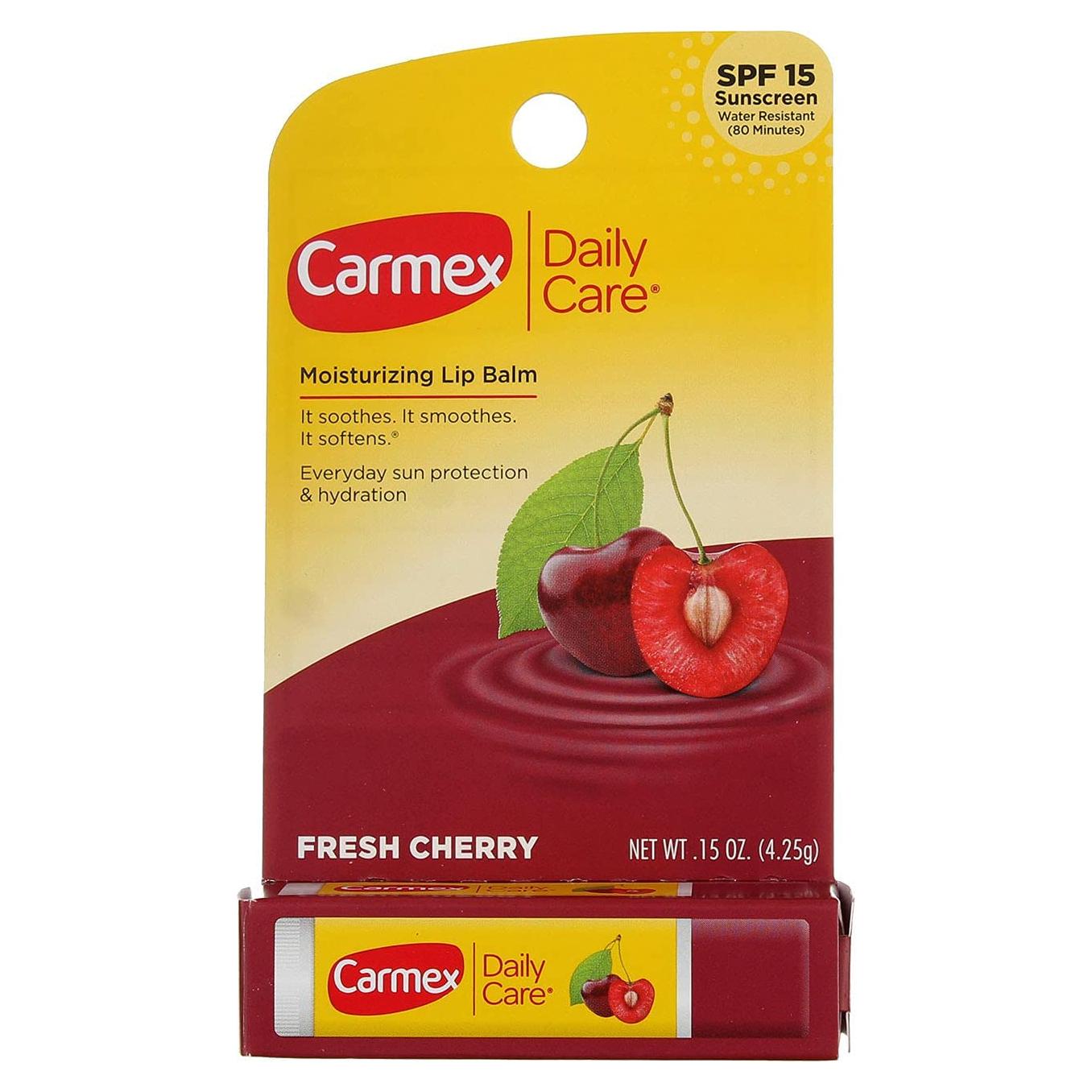 Bálsamo Labial Hidratante Carmex Click-Stick SPF 15 Cereza 6 Unidades