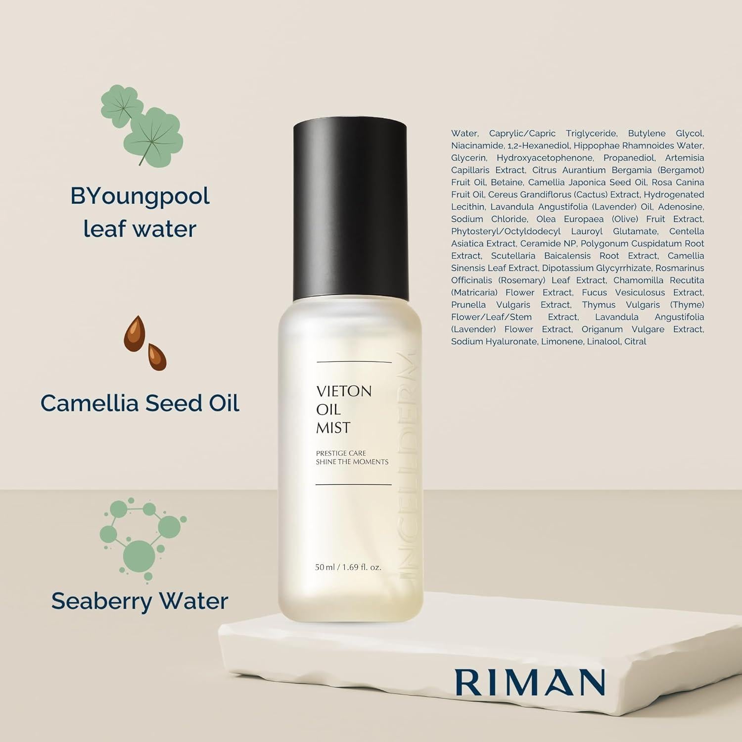 Mist Hidratante Facial Riman Incellderm 50ml - Bi-Fásico