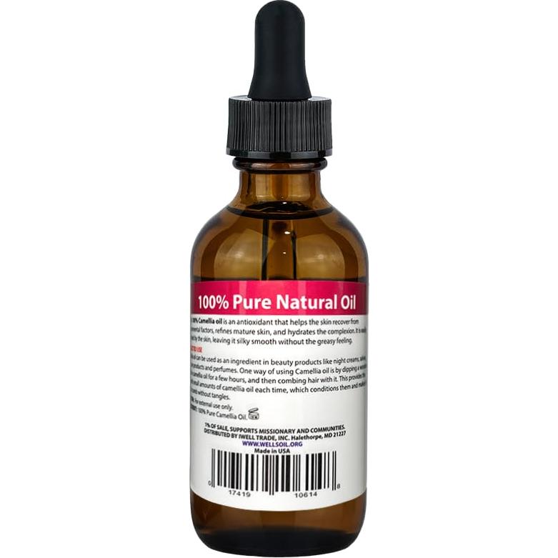 Aceite de Camelia 100% Puro Well's 60ml - Hidratante Antienvejecimiento