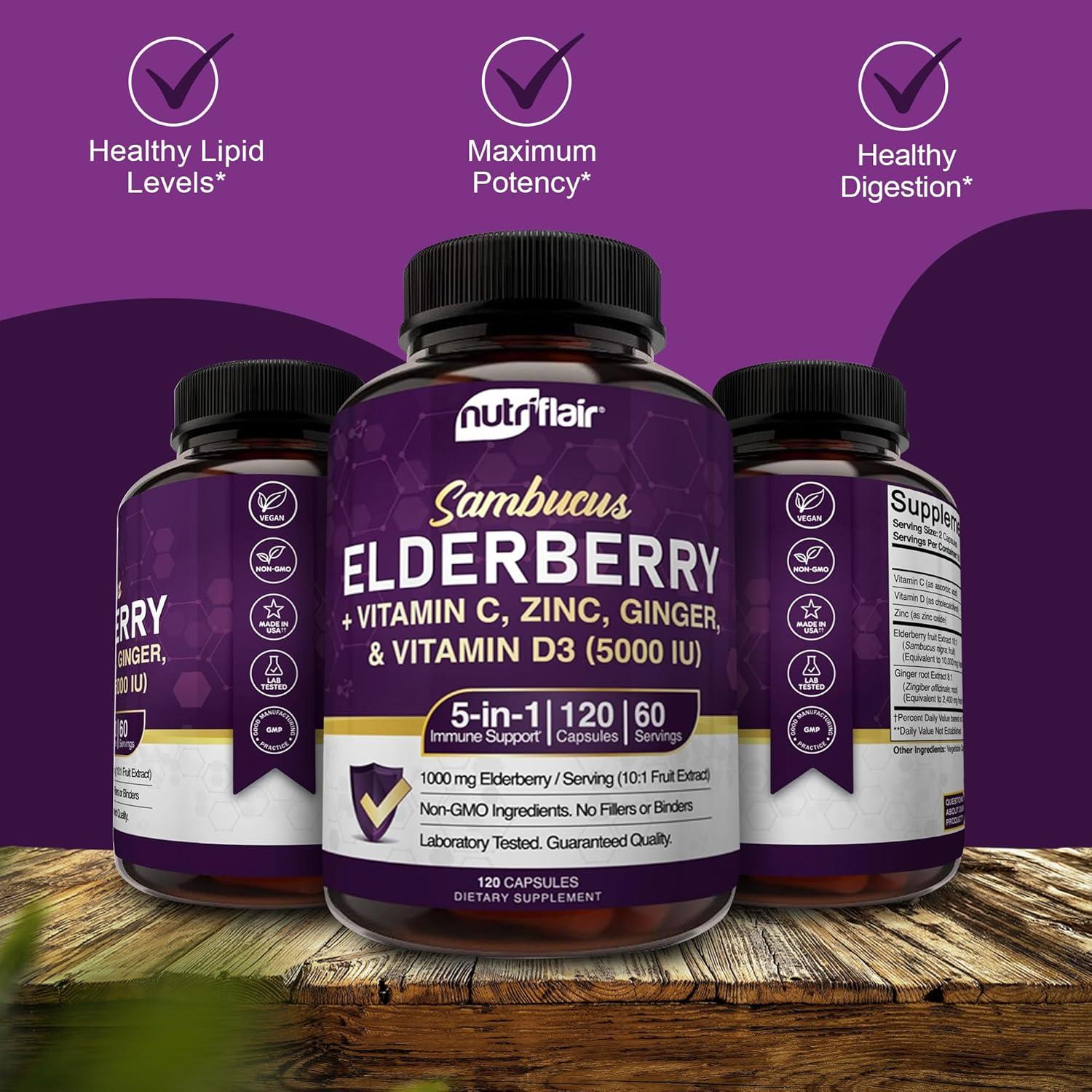 Suplemento Inmunológico NutriFlair Sambucus 120 Cápsulas