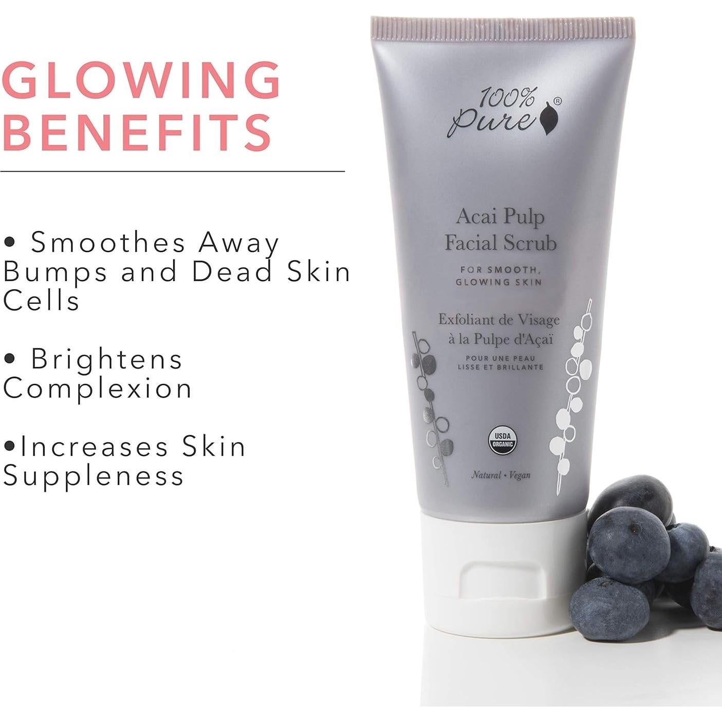 Exfoliante Facial Orgánico 100% PURO Acai 59 ml