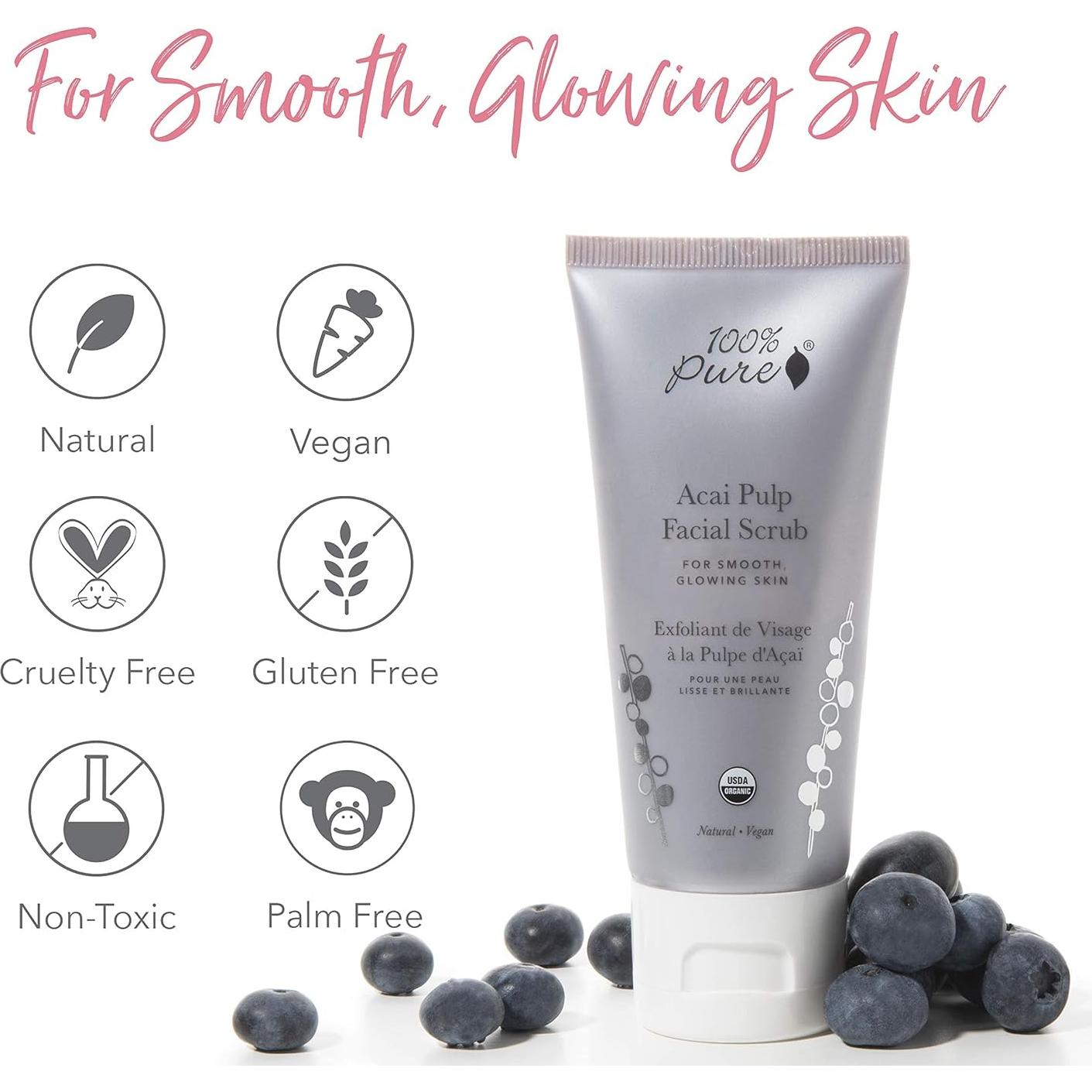 Exfoliante Facial Orgánico 100% PURO Acai 59 ml