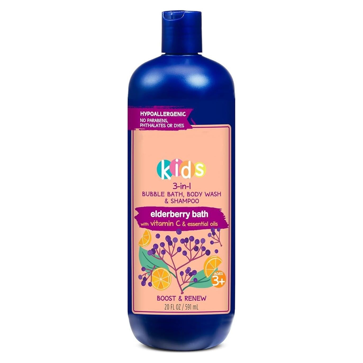 Vellanatural 3-en-1 Baño Espumoso, Gel y Champú 591ml