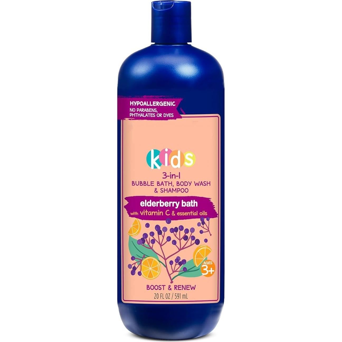 Vellanatural 3-en-1 Baño Espumoso, Gel y Champú 591ml