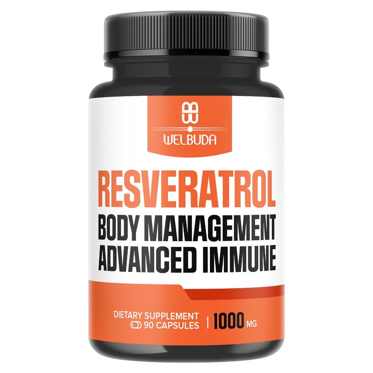 Suplemento de Trans-Resveratrol Welbuda 1000mg 90 Cápsulas
