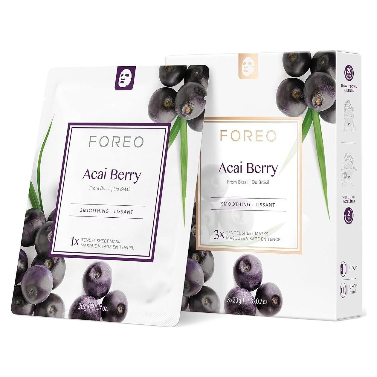 Máscara de Hoja Reafirmante Acai Berry FOREO - 3 Unidades