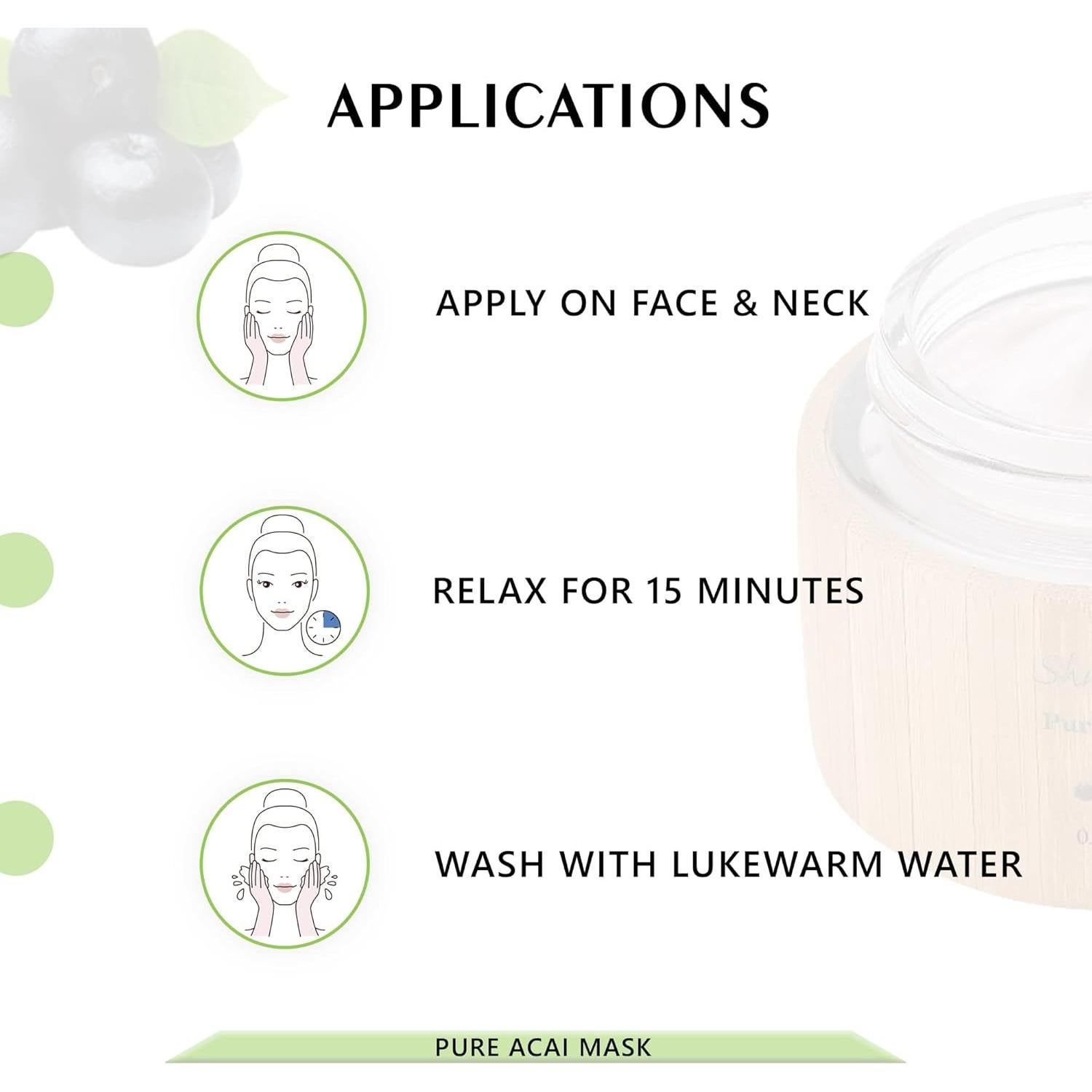 Mascarilla Facial Orgánica Shir-Organic Acai 15 ML Antienvejecimiento