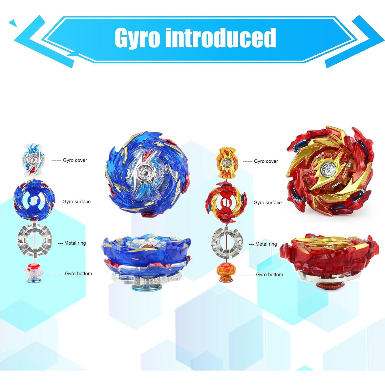 Conjunto Cuchillas Turbo Gyro Burst Wotean 4D con Lanzador