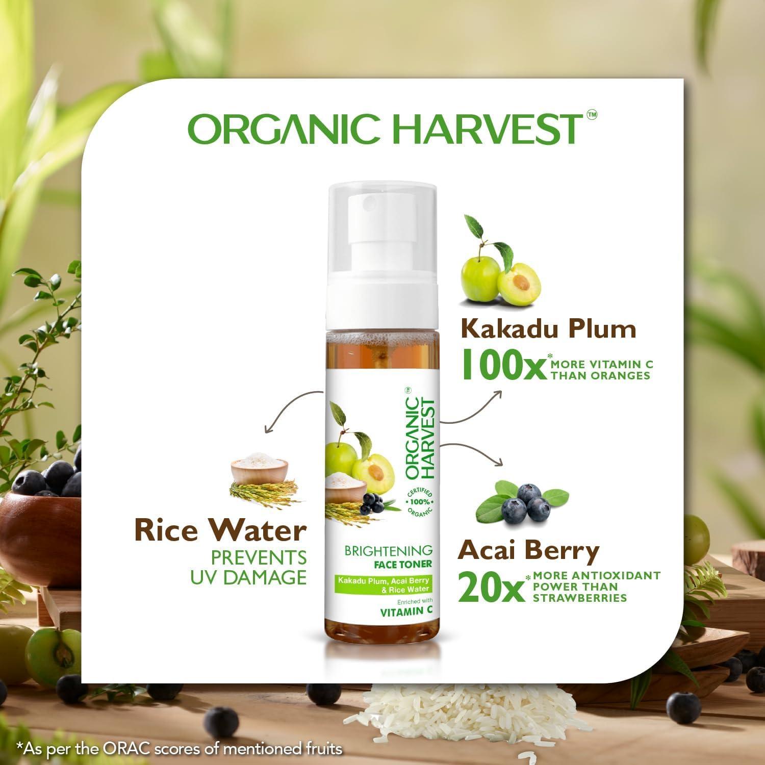 Tónico Facial Orgánico 100ml - Vitamina C, Ciruela Kakadu, Acai