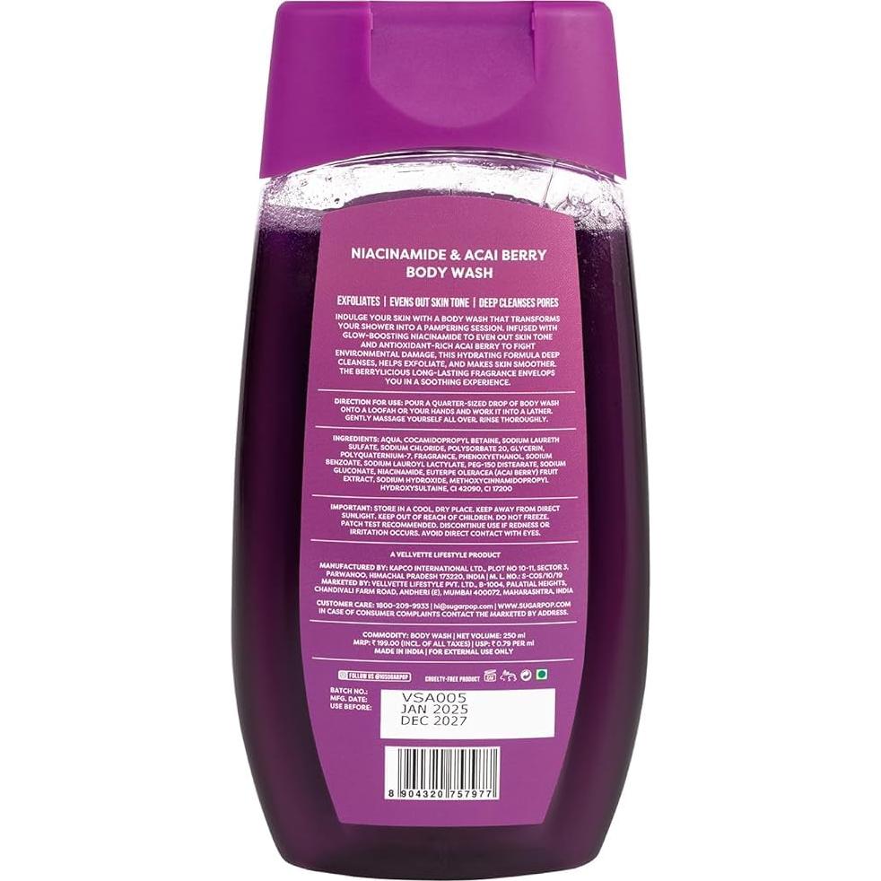 Lavado Corporal Exfoliante Niacinamida y Baya de Acai 250ml