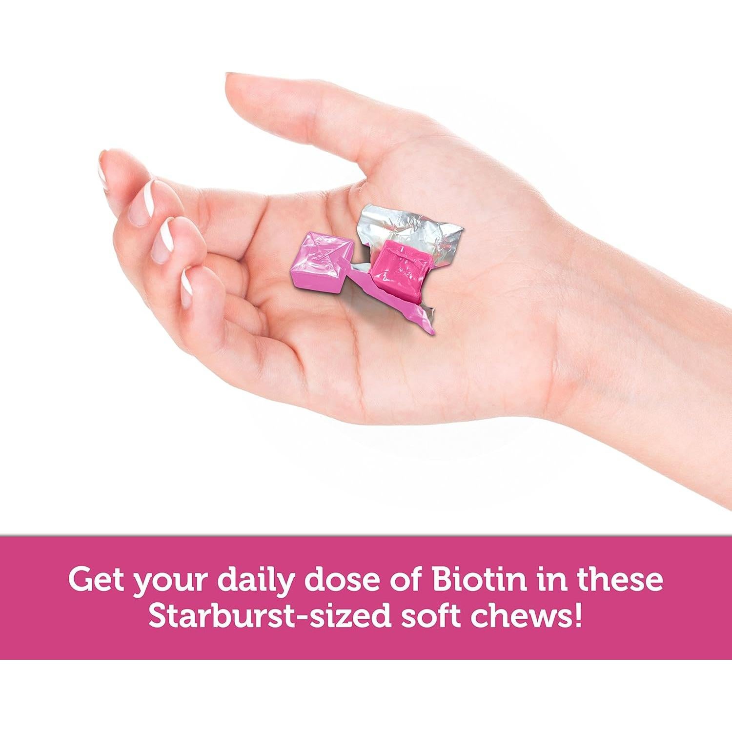 Masticables de Biotina 5000mcg Delicias Saludables 30 Unidades