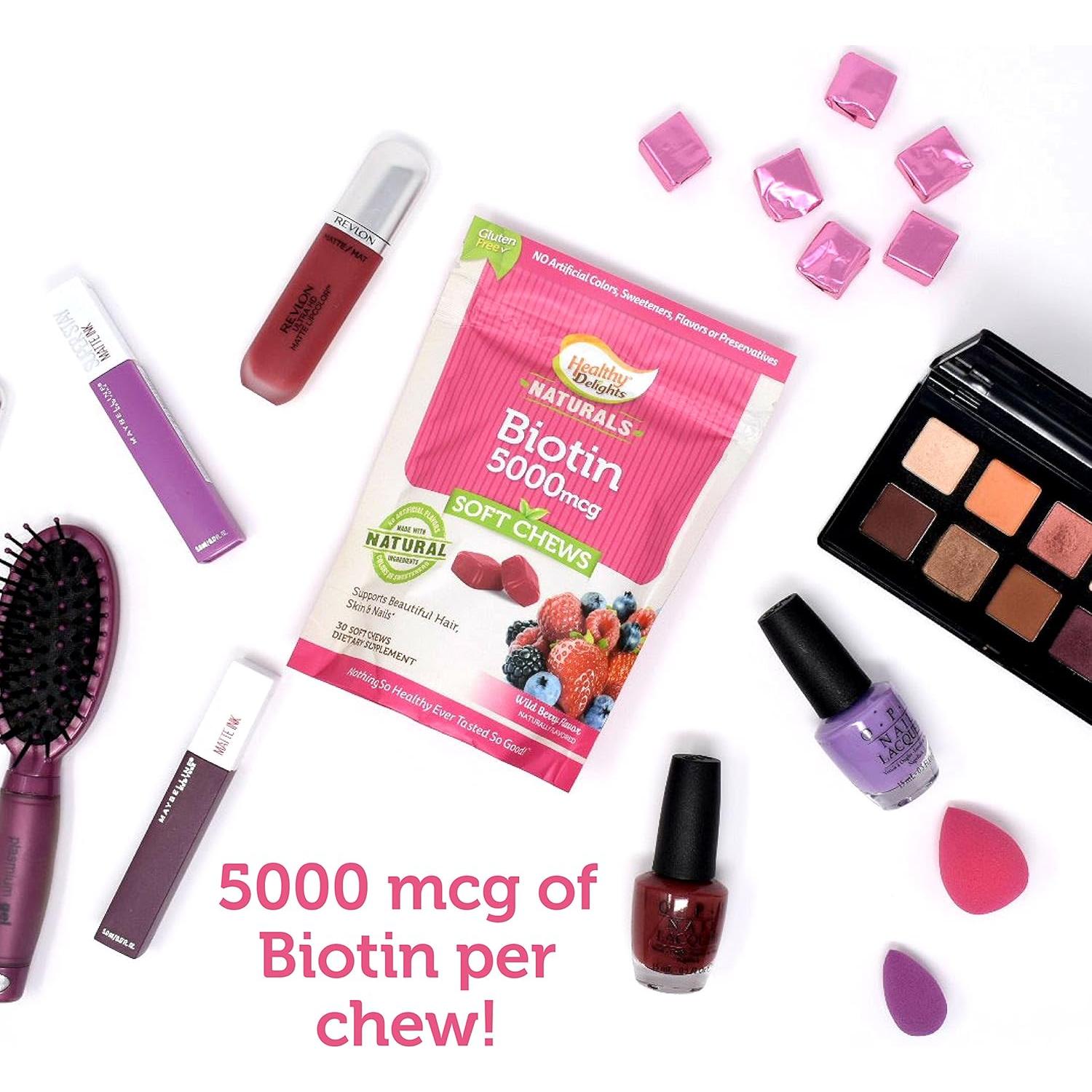 Masticables de Biotina 5000mcg Delicias Saludables 30 Unidades