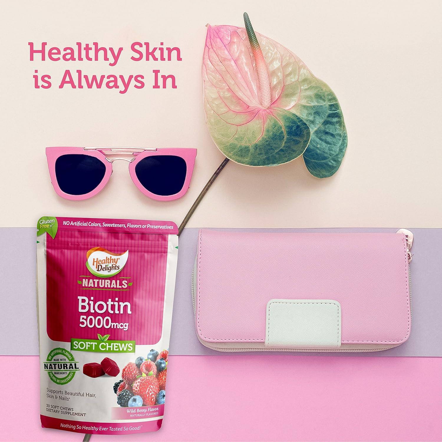 Masticables de Biotina 5000mcg Delicias Saludables 30 Unidades