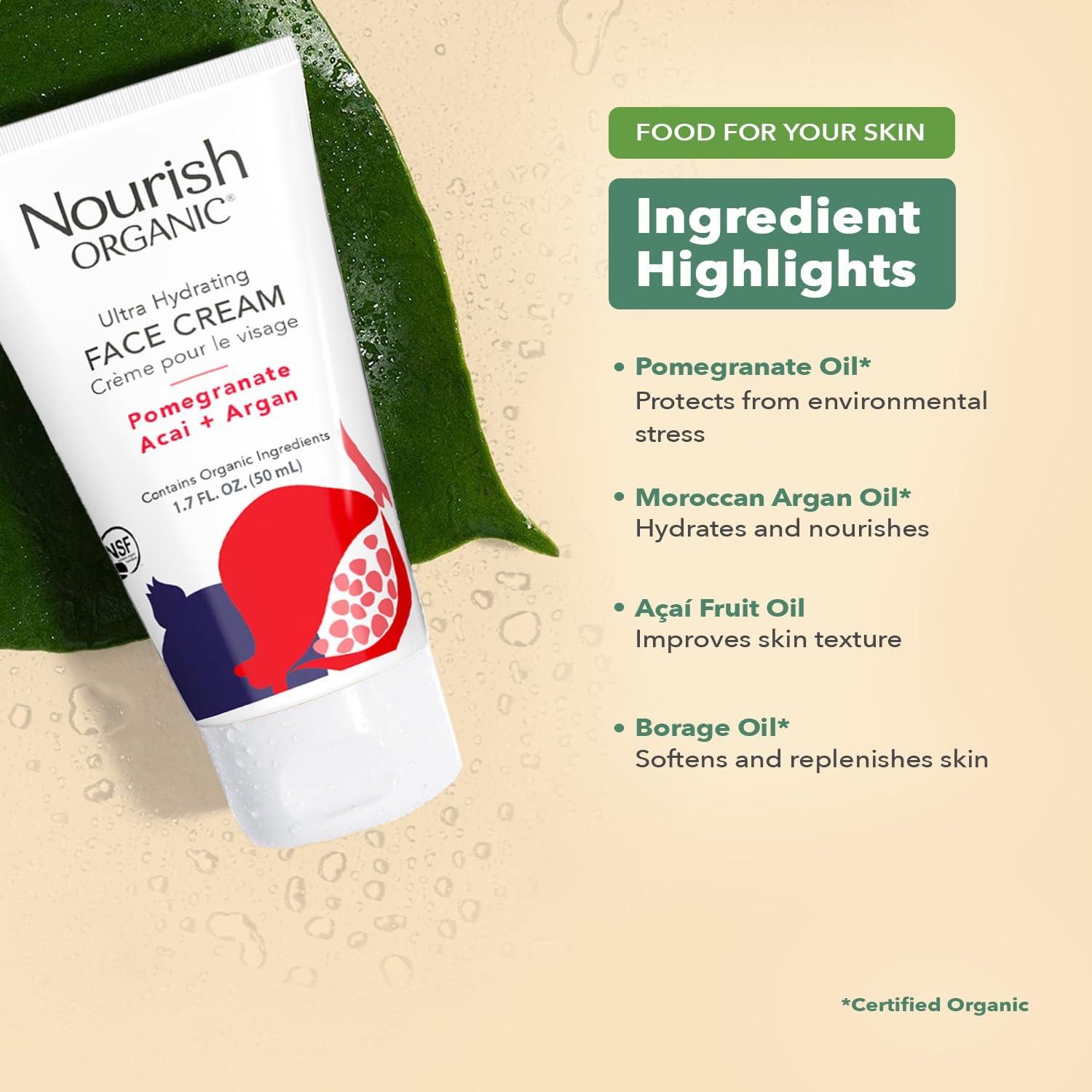 Crema Facial Orgánica Nourish 48.19 ml - Hidratante con Argán