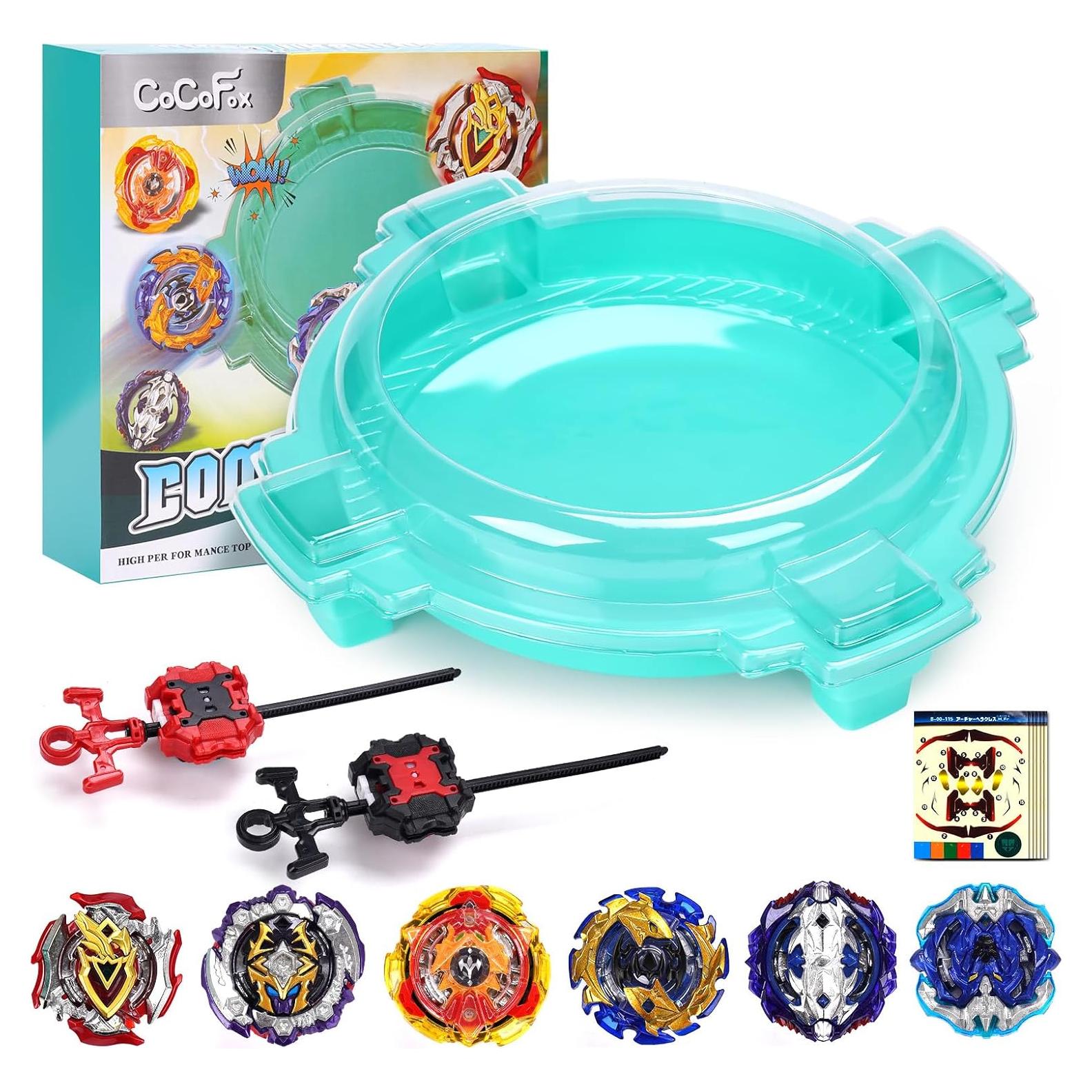 Juego de Batalla Burst Cocofox con Estadio y 6 Tops - 6 Años+