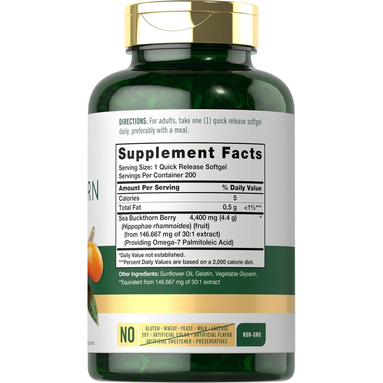 Cápsulas de Aceite de Espino Marino Carlyle 4400mg - 200 Gelatinas