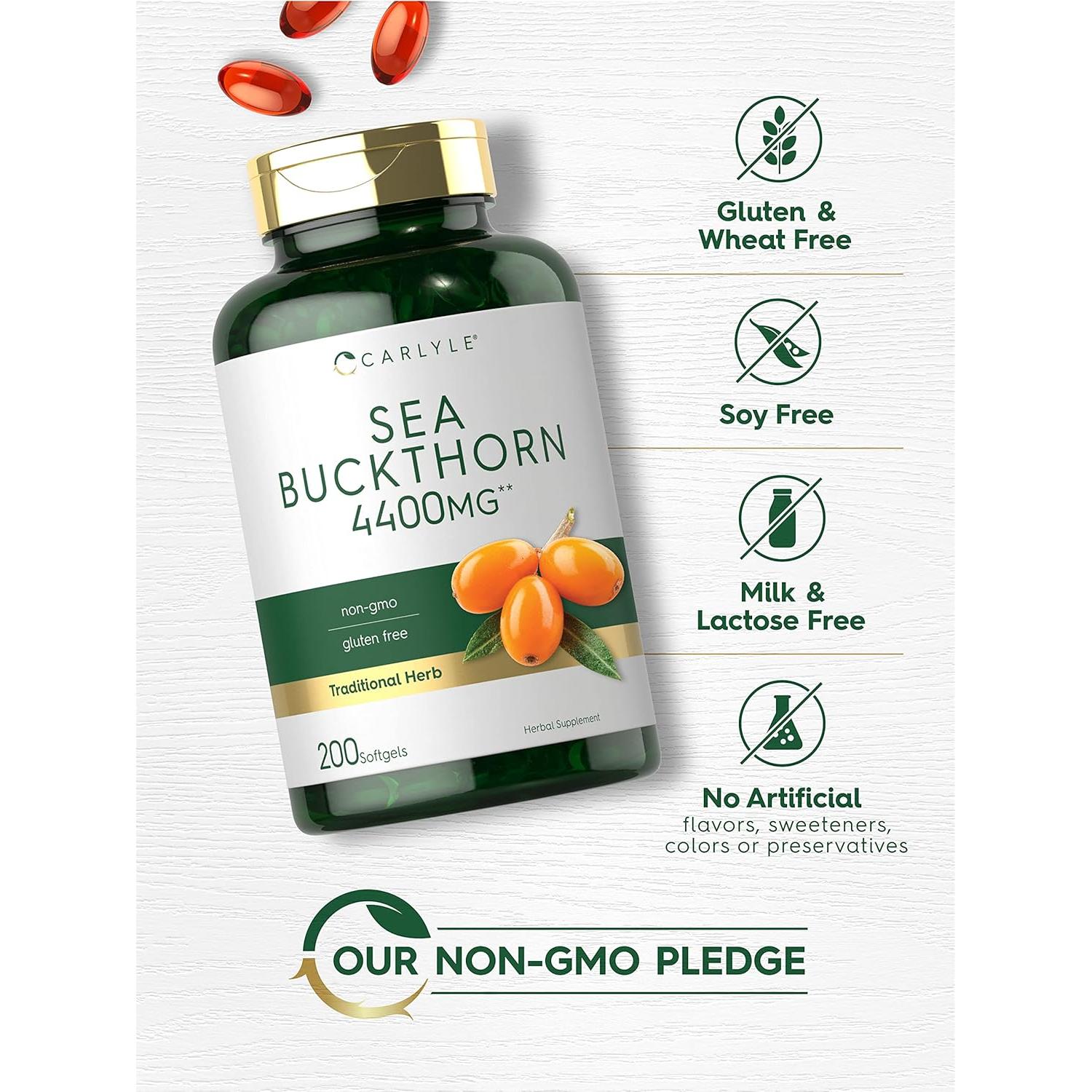 Cápsulas de Aceite de Espino Marino Carlyle 4400mg - 200 Gelatinas