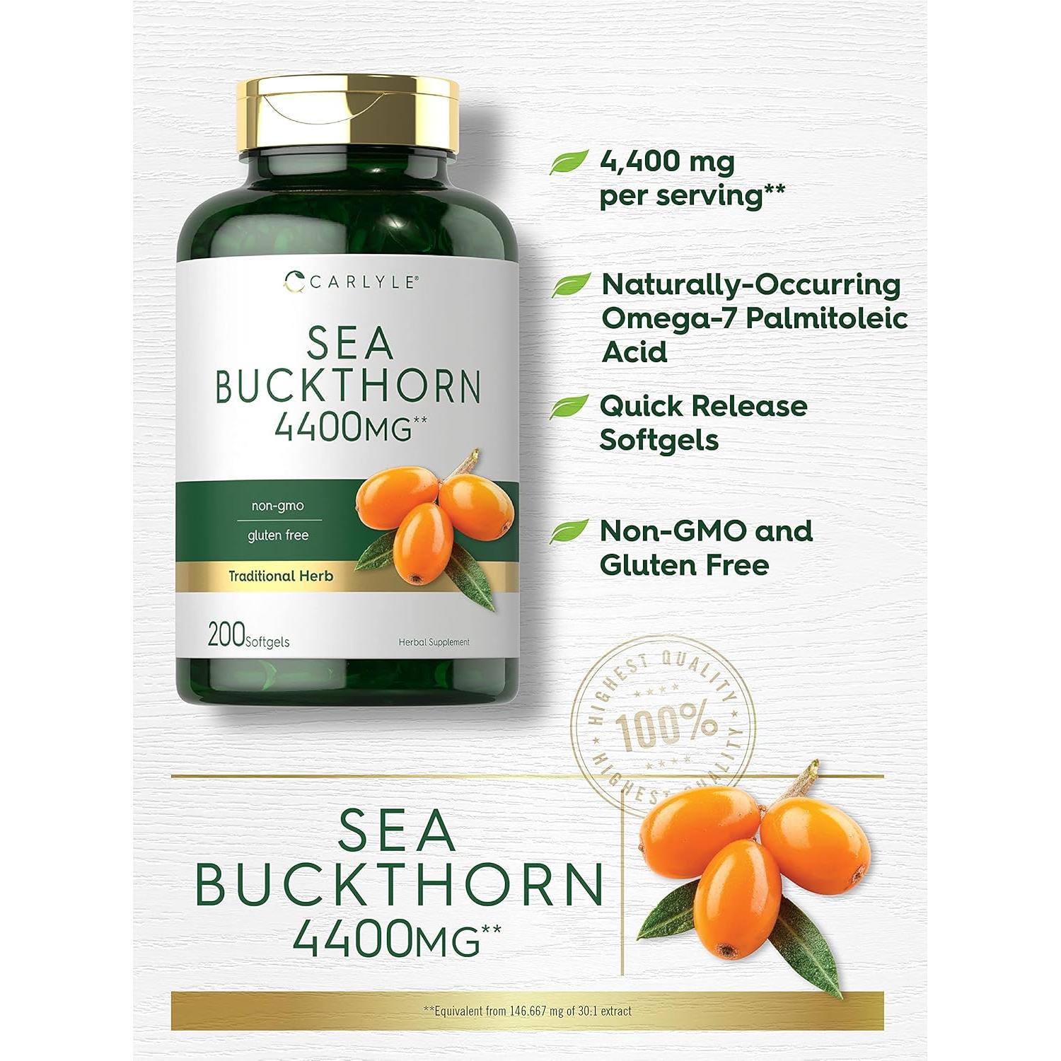 Cápsulas de Aceite de Espino Marino Carlyle 4400mg - 200 Gelatinas