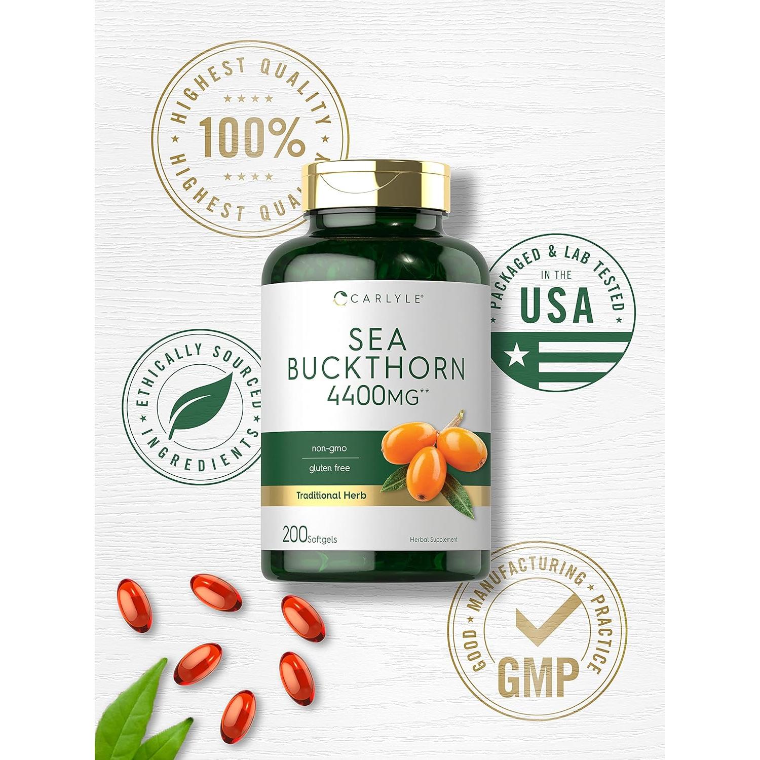 Cápsulas de Aceite de Espino Marino Carlyle 4400mg - 200 Gelatinas