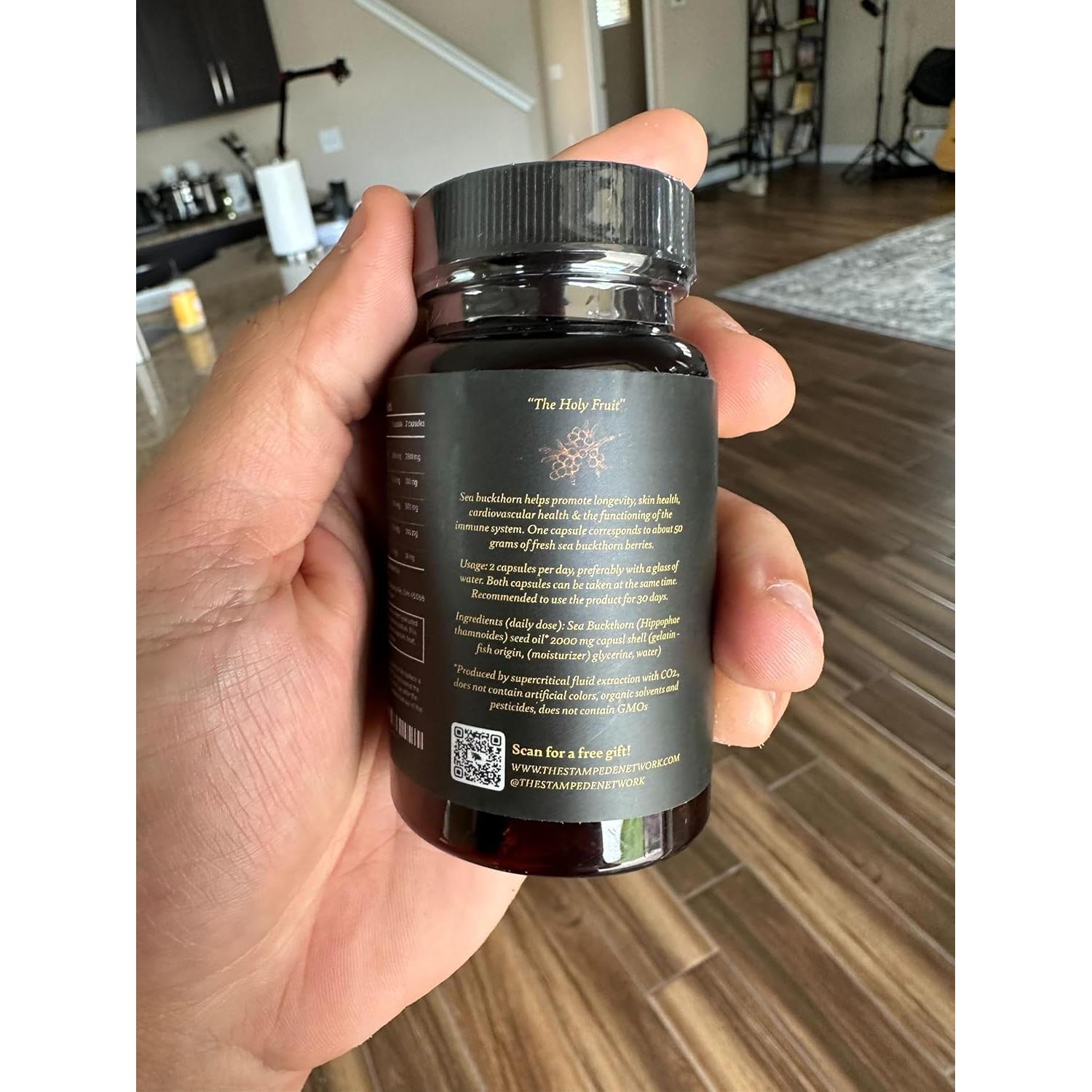 Cápsulas de Espino Marino Inmortal The Stampede 81g Omega 3 6 7 9