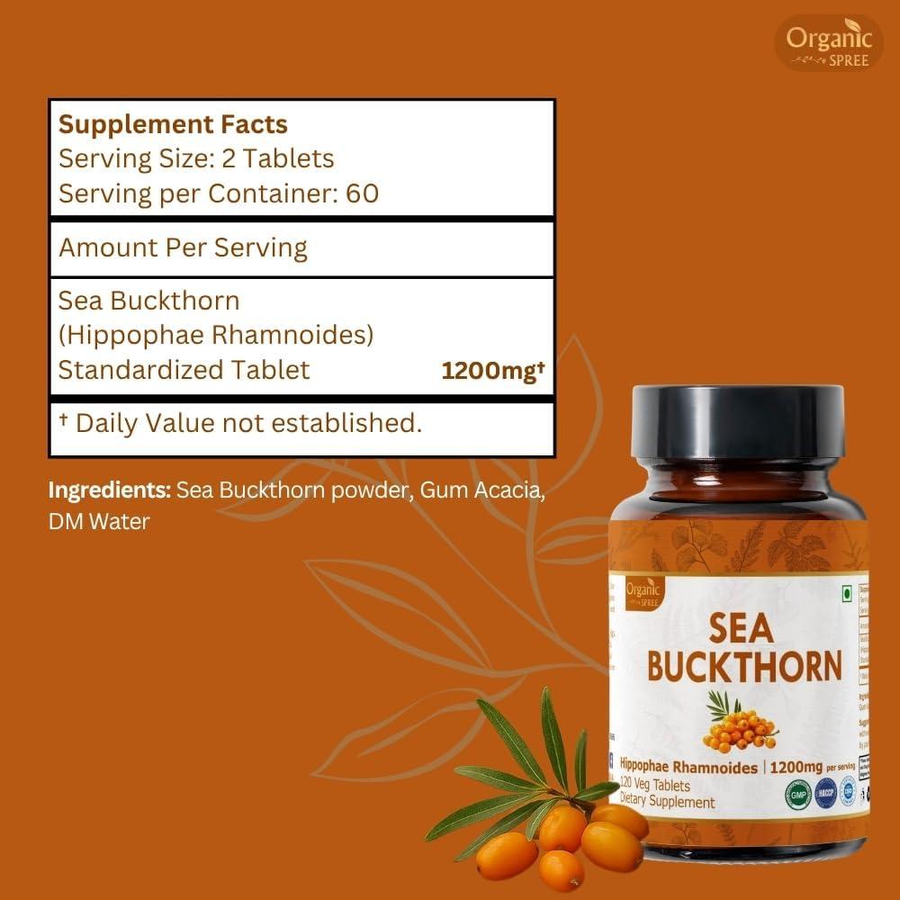 Tabletas de Espino Marino 120 tab | Organic Spree | Omega 7