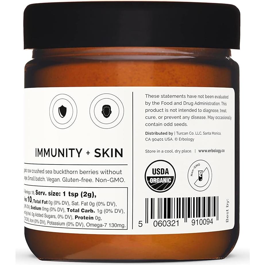 Polvo de Espino Marino Orgánico Erbology 90.7 g - Salud Piel e Inmunidad