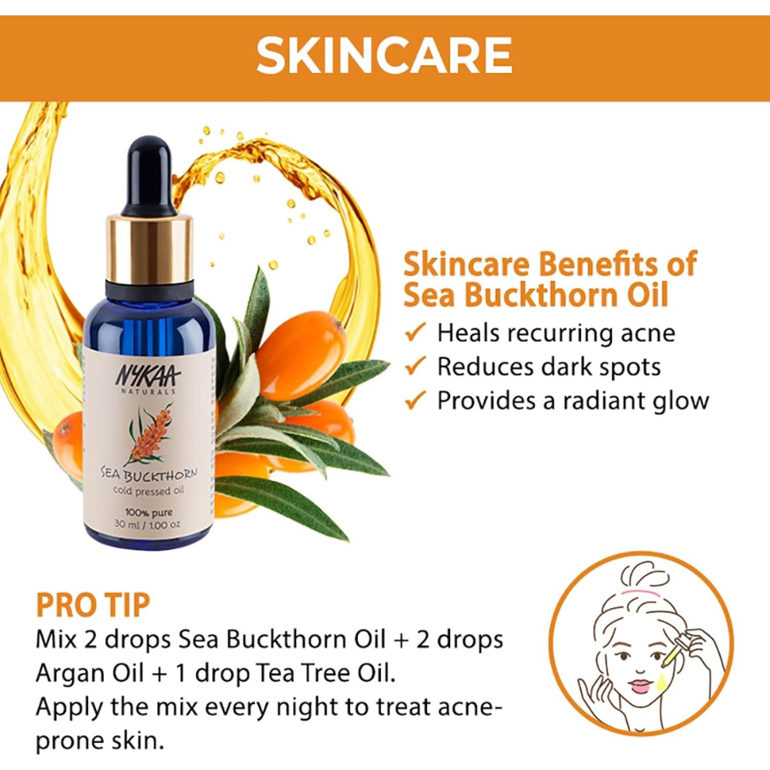 Aceite de Espino Marino Nykaa Naturals 29.57 ml - Antienvejecimiento