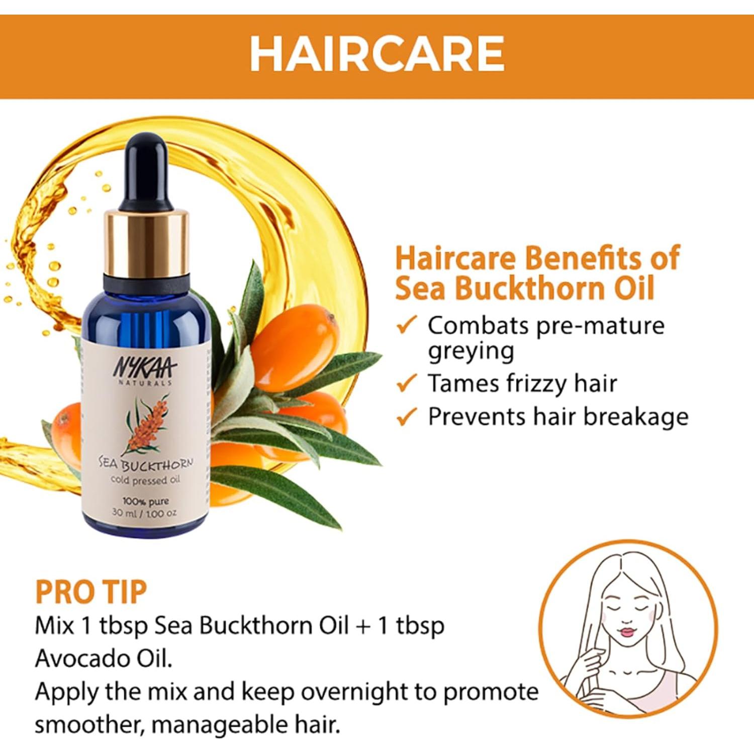 Aceite de Espino Marino Nykaa Naturals 29.57 ml - Antienvejecimiento