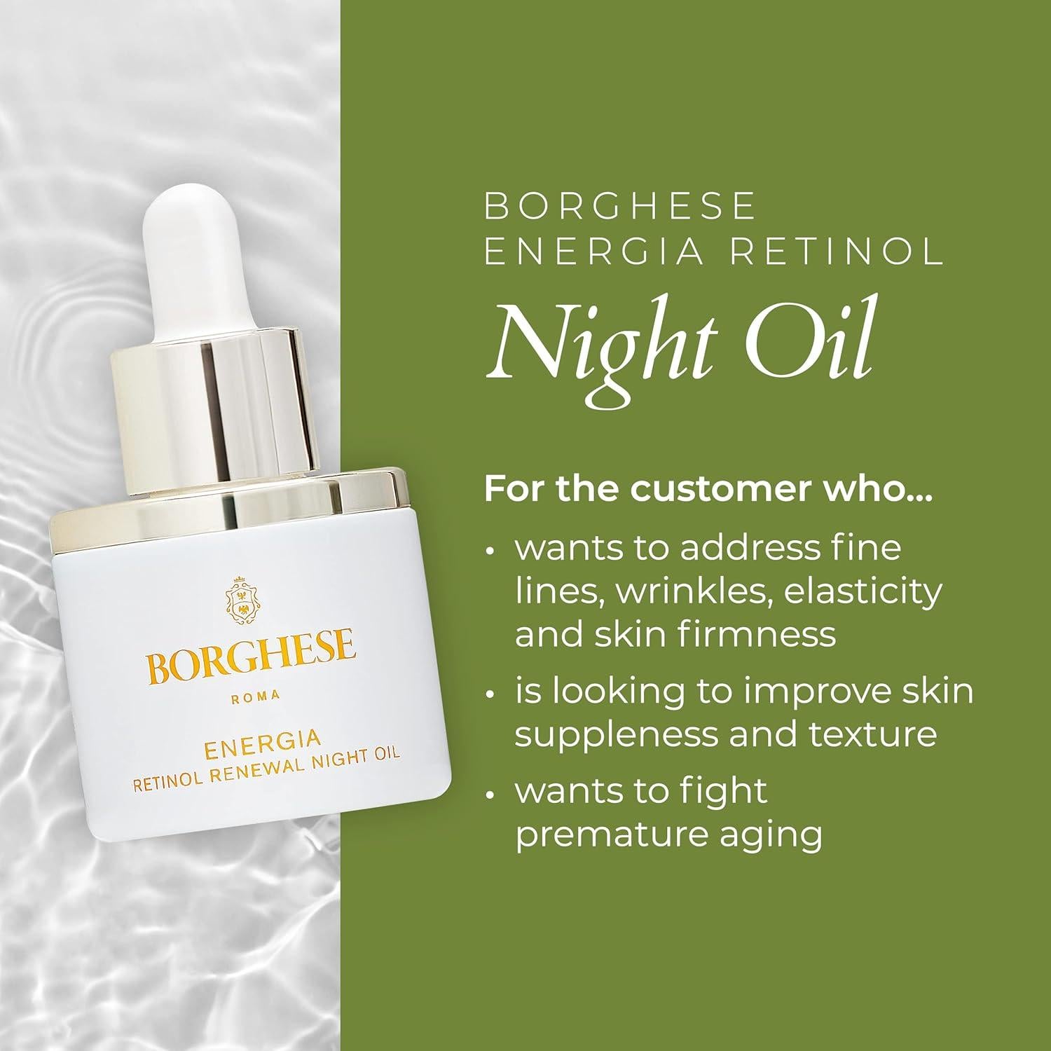 Borghese ENERGIA Aceite Nocturno Facial con Retinol 1% 119g