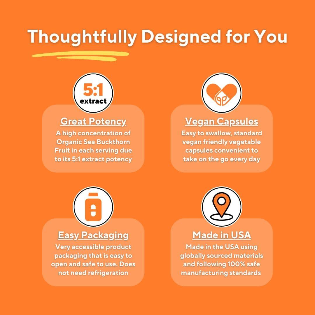 Cápsulas de Espino Marino Orgánico Vitapia 180 Unidades Omega 7 3 6 9