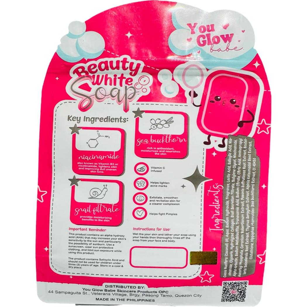 Jabón Blanco You Glow Babe - 5 Barras de 70g con Espino Marino y Caracol