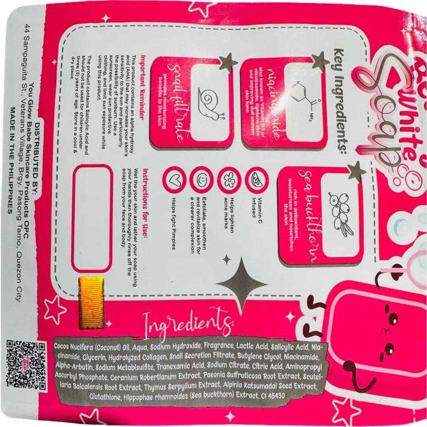 Jabón Blanco You Glow Babe - 5 Barras de 70g con Espino Marino y Caracol