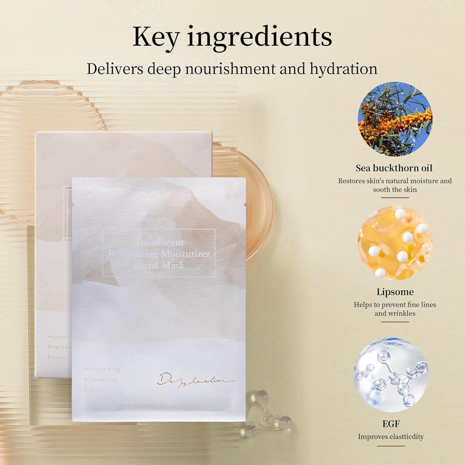 Set de 12 Mascarillas Faciales Dazzelslim - Hidratación y Limpieza